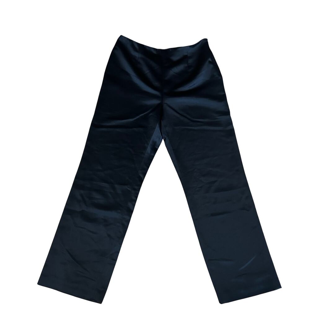 Style & Co Black Satin Straight Leg Pants Size 12P